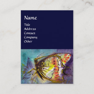 MAGISCHER SCHMETTERLING ,Gelb, Blau ,Leinenpapier Visitenkarte