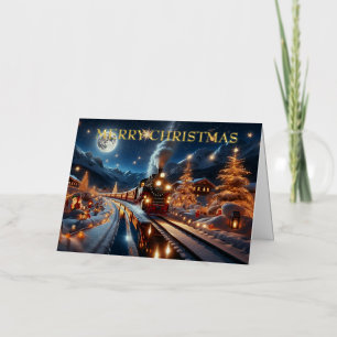 Magischer Schneebahn-Weihnachtszug-Winterszene
