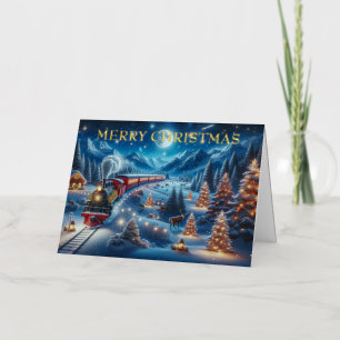 Magischer Schneebahn-Weihnachtszug-Winterszene