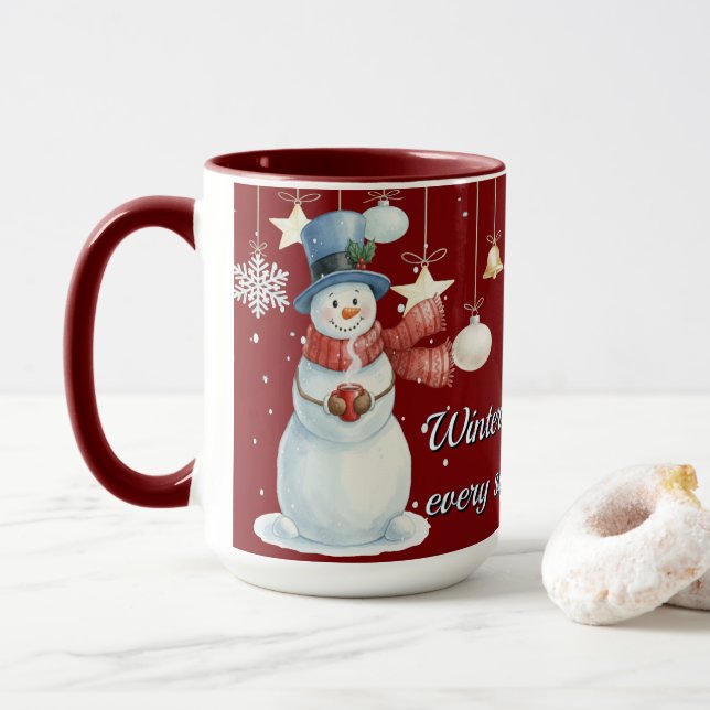 Magischer Schneemann Frozen Tasse (Mit Donut)