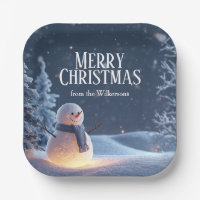 Magischer Schneemann in einer Winternacht Benutzer