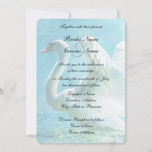 Magischer Schwan während einer Sommerregenhochzeit Einladung