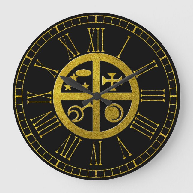 Magischer Sigil neuer Zuhause-Schutz Große Wanduhr (Vorderseite)