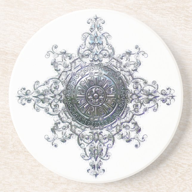Magischer Snowflake Sandstone Untersetzer (Vorne)