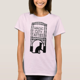 Magischer Stadt-Kätzchen-T - Shirt
