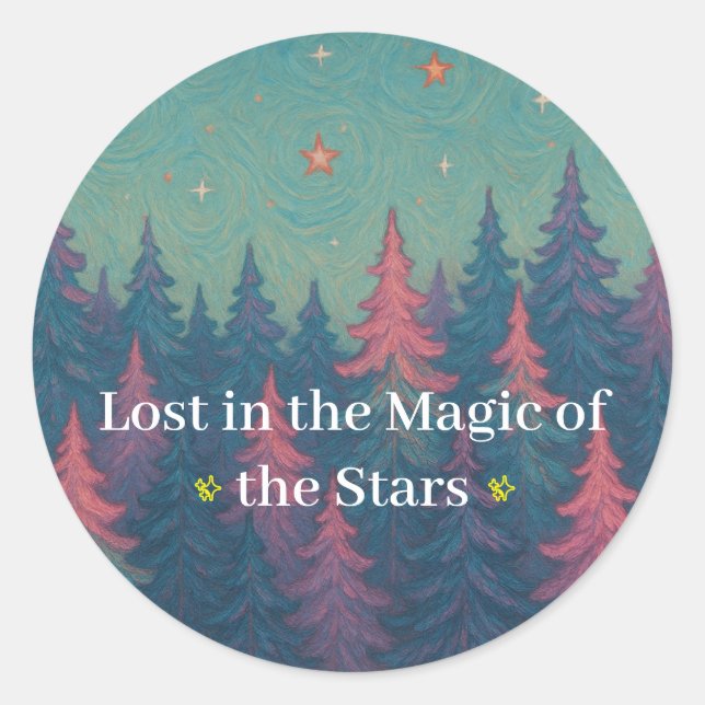Magischer Sternenwald - Fantasy Art Sticker (Vorderseite)