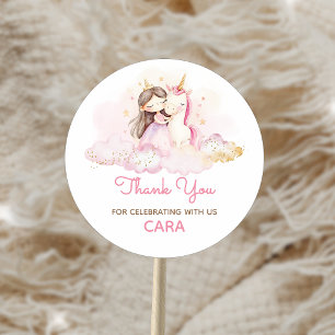 Magischer Tag Einhorn Geburtstagsfeier Runder Aufkleber