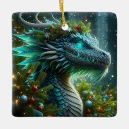 Magischer Türkischer Weihnachtsdrache Keramikornament