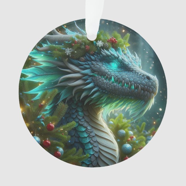 Magischer Türkischer Weihnachtsdrache Ornament (Vorderseite)