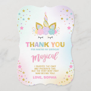 Magischer Unicorn danken Ihnen, Unicorn-Party zu Dankeskarte