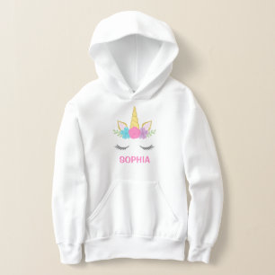 Magischer Unicorn-personalisiertes Mädchen Hoodie