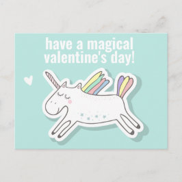 Magischer Valentinstag - Niedliche Kinder Unicorn Postkarte