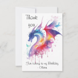 Magischer verzauberter Drache zum Geburtstag Dankeskarte