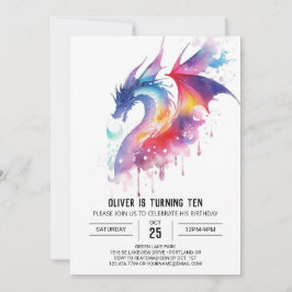 Magischer verzauberter Drache zum Geburtstag Einladung