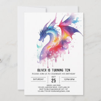 Magischer verzauberter Drache zum Geburtstag Einladung