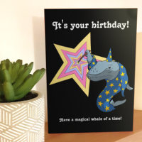 Magischer Wal eines Time Wizard Whale Cartoon