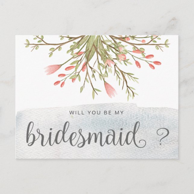 Magischer Wald | Bridesmaid Postcard Postkarte (Vorderseite)