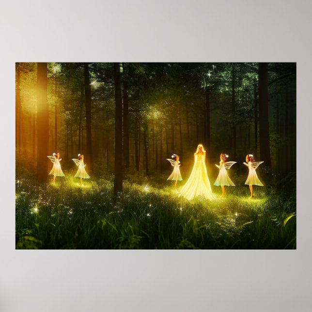 Magischer Wald | Elf & Fairies | Fantasy Nature Poster (Vorne)