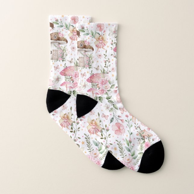 Magischer Wald Fairy Pink Blumengarten Socken (Paar)