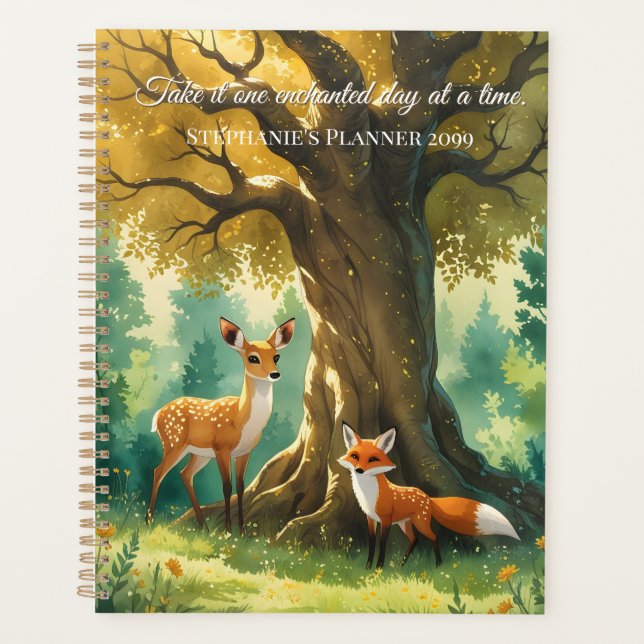 Magischer Wald Golden Tree Deer Fox Planer (Vorderseite)