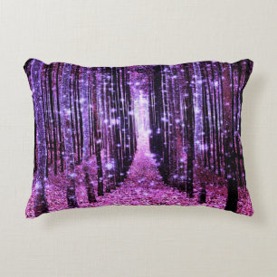 Magischer Wald Lila Rosa Zierkissen