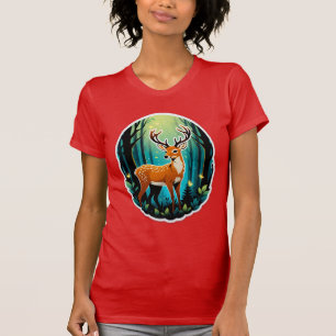 Magischer Wald mit Hirschen T-Shirt