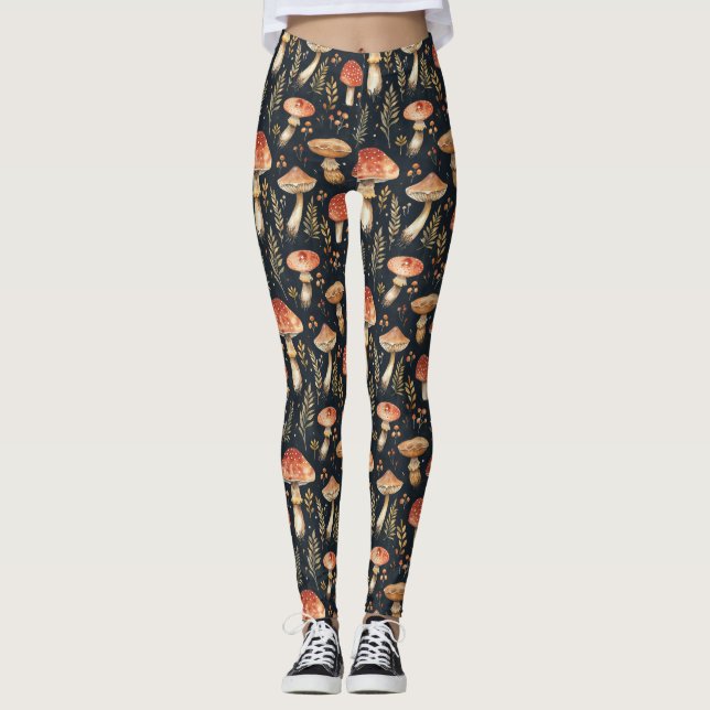 Magischer Wald-Pilz Leggings (Vorderseite)
