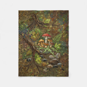 Magischer Wald Pilze Wald Natur Moos Fleece
