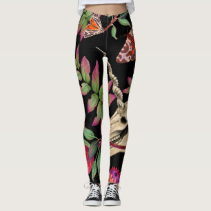 Magischer Wald vereint dunkles Muster. Leggings