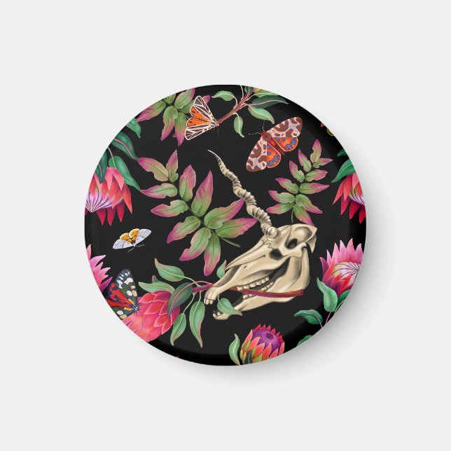 Magischer Wald vereint dunkles Muster. Magnet (Vorne)