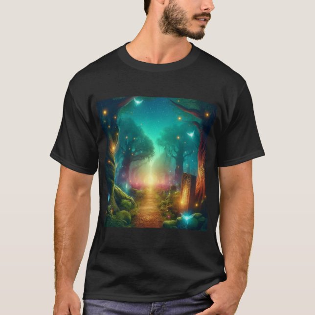 Magischer Wald Weg zum Abenteuer T-Shirt (Vorderseite)