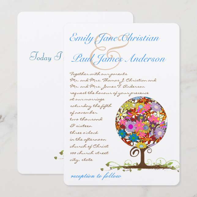 Magischer Waldkreis der Liebe Hochzeitseinladungen Einladung (Vorne/Hinten)