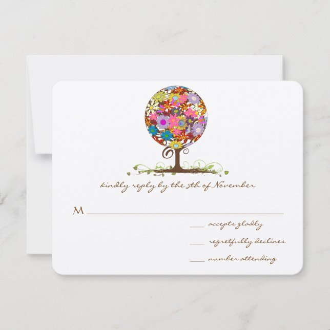 Magischer Waldkreis der Liebe Hochzeitseinladungen RSVP Karte (Vorderseite)