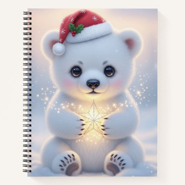 Magischer Weihnachtsbär Notizbuch (Vorderseite)