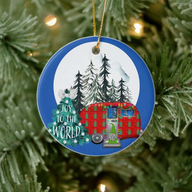 Magischer Weihnachtscamper Keepake Keramik Ornament (Baum)