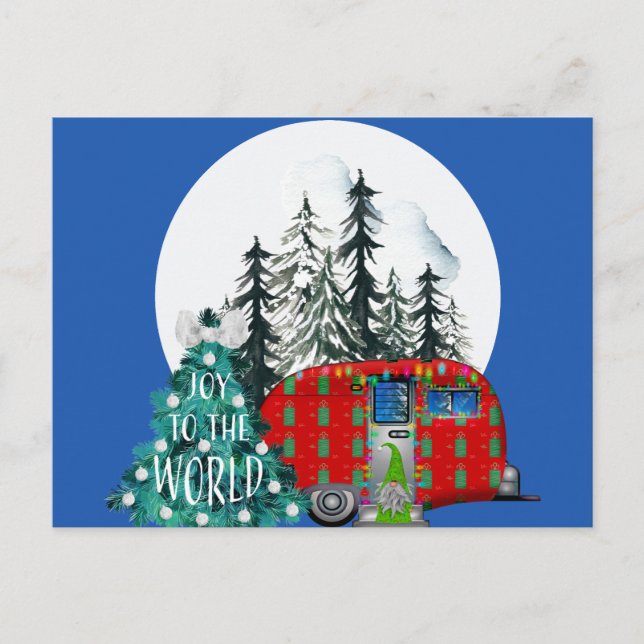 Magischer Weihnachtscamper Postkarte (Vorderseite)