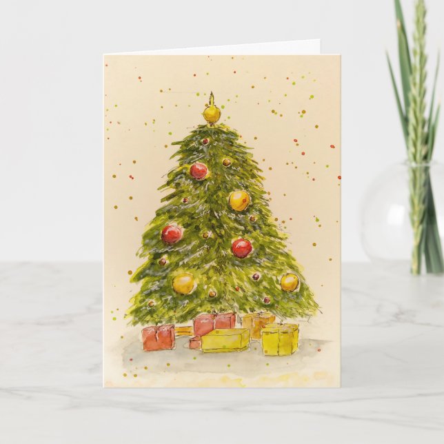 Magischer Weihnachtsfrieden Feiertagskarte (Vorderseite)