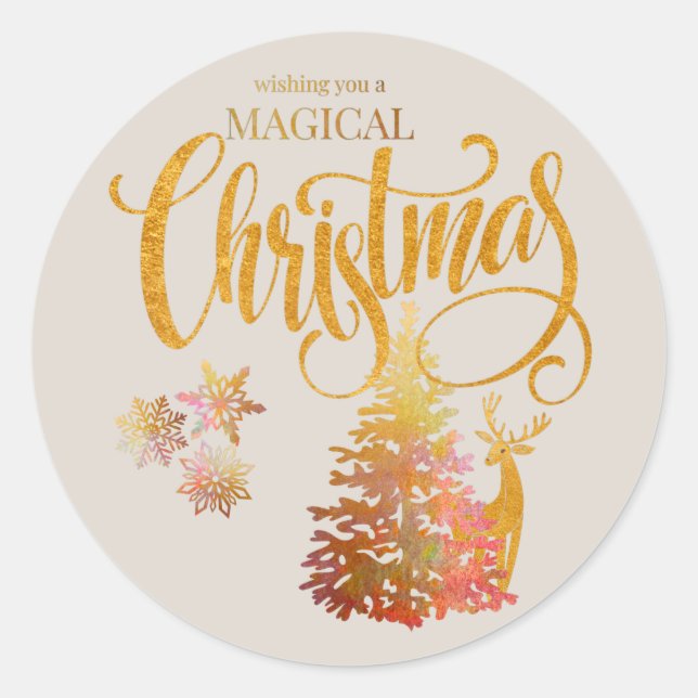 Magischer Weihnachtsgottesdienst Runder Aufkleber (Vorderseite)