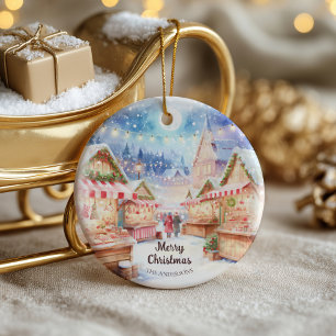 Magischer Weihnachtsmarkt Winterwunderland Keramik Ornament