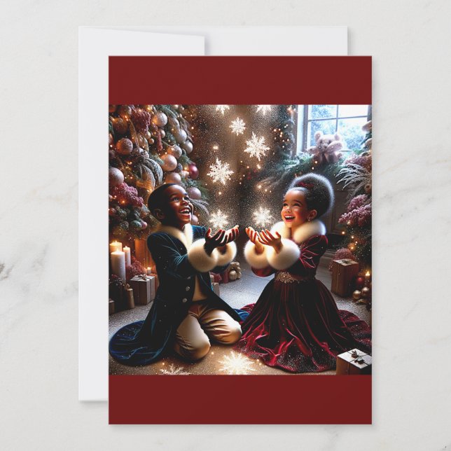 Magischer Weihnachtsmoment Feiertagskarte (Vorderseite)