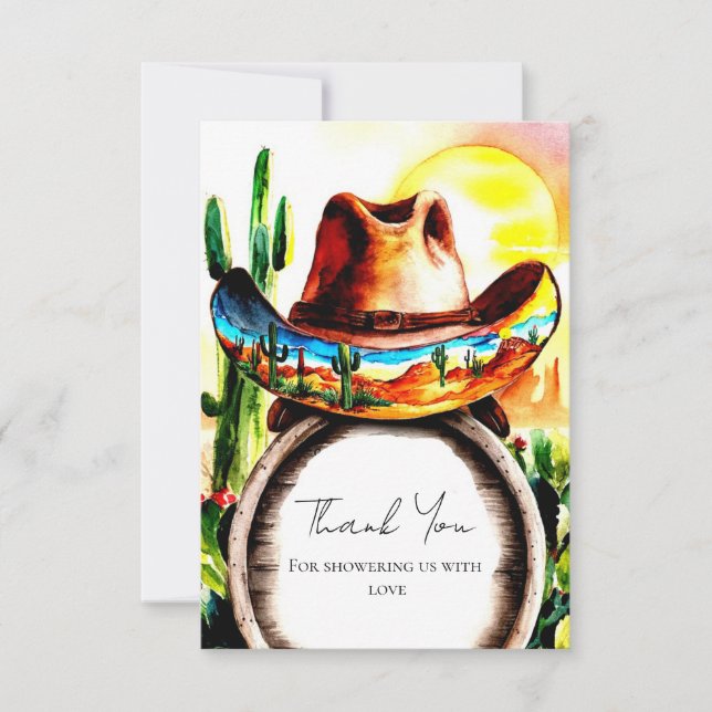 Magischer Western Hat Cowboy Baby Shower Dankeskarte (Vorderseite)