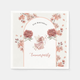 Magischer Wildblumen-Feengarten zum 5. Geburtstag Serviette