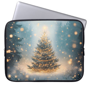 Magischer Winter Schnee Wald Weihnachtsbaum Laptopschutzhülle