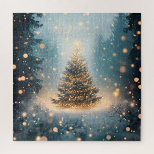 Magischer Winter-Schneewald-Weihnachtsbaum