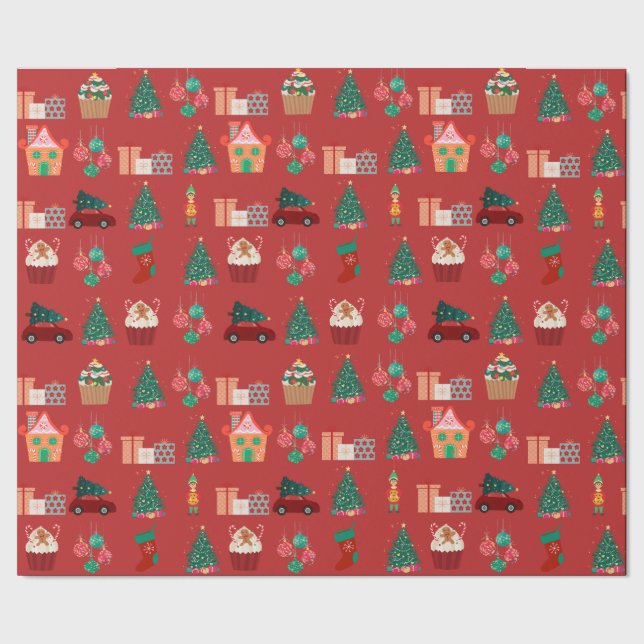 Magischer Winter: Weihnachts-Umschlagpapier Geschenkpapier (Saum)