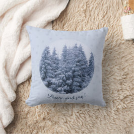 Magischer Winterwald - blau, maßgeschneidert Kissen