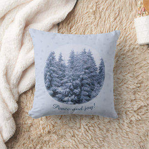 Magischer Winterwald - blau, maßgeschneidert Kissen