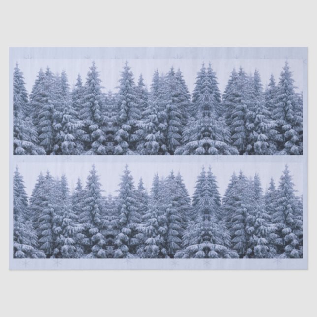 Magischer Winterwald - blau, Seidenpapier (Vorderseite)