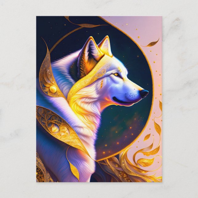 Magischer Wolf, Postkreuz Postkarte (Vorderseite)