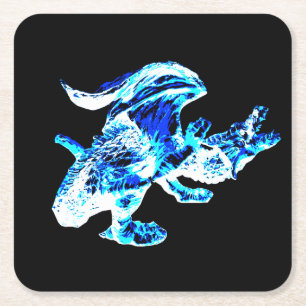 Magisches Arktischer Drachen Kunst Fantasy Spiel I Rechteckiger Pappuntersetzer